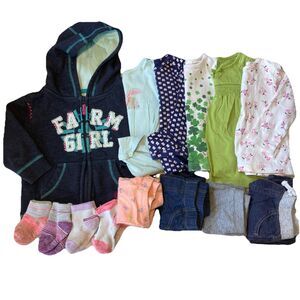 Girls 12-18M Fall, Winter, Chilly Outfits, 11 PCs